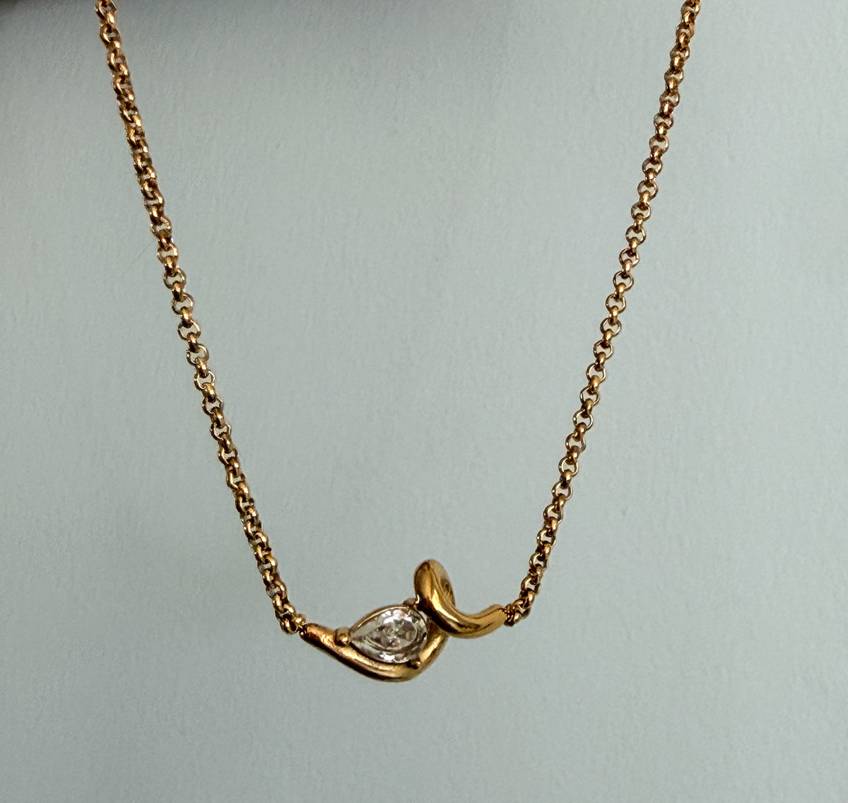 Gold Crystal Eye Pendant Necklace