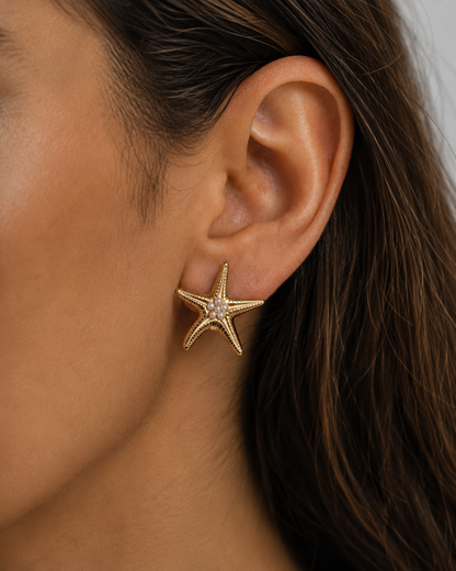 Pearl Starfish Earrings