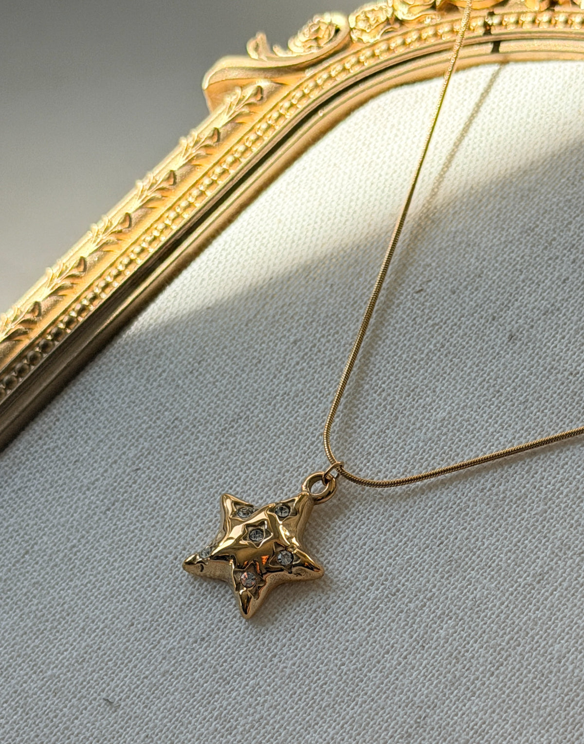 Gold Crystal Star Pendant Necklace