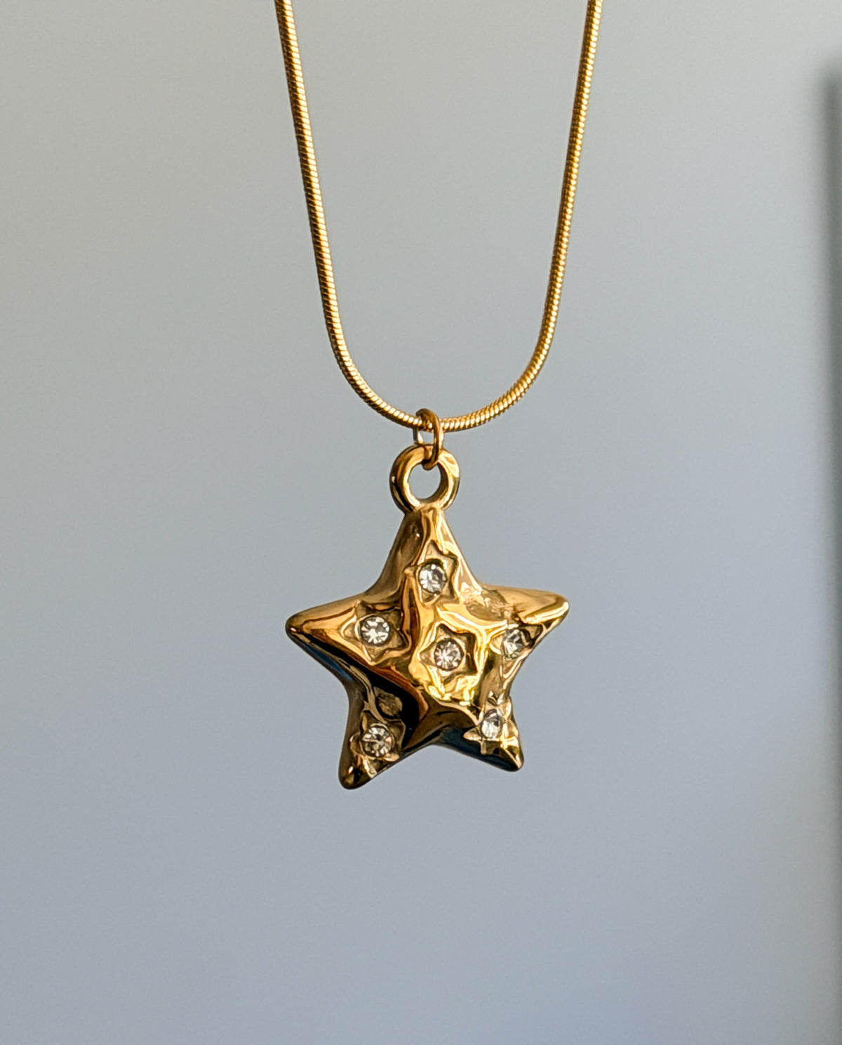Gold Crystal Star Pendant Necklace