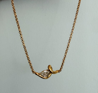 Gold Crystal Eye Pendant Necklace