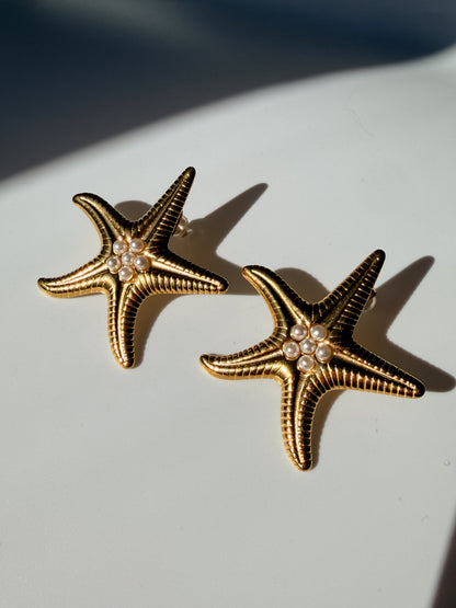 Pearl Starfish Earrings