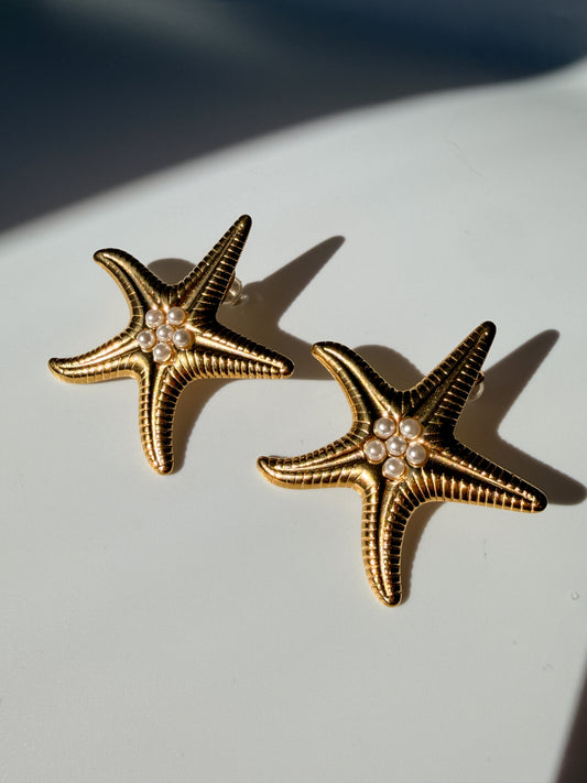 Pearl Starfish Earrings