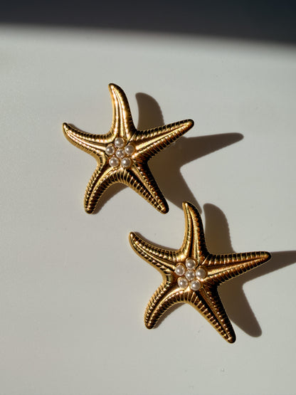 Pearl Starfish Earrings