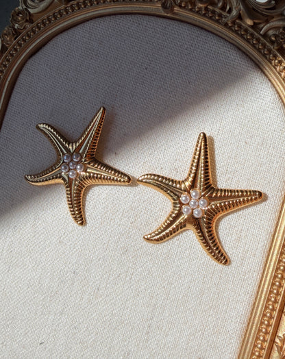 Pearl Starfish Earrings