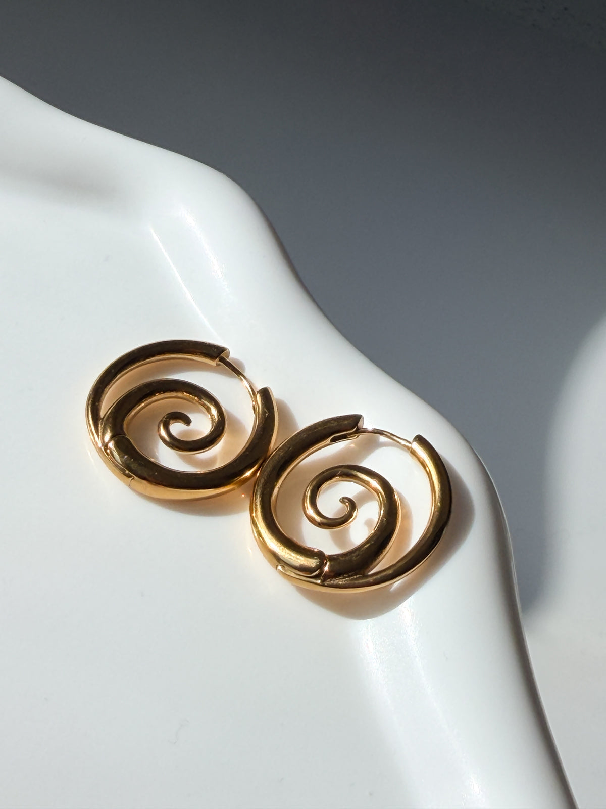 Spiral Swirl Hoop Earrings