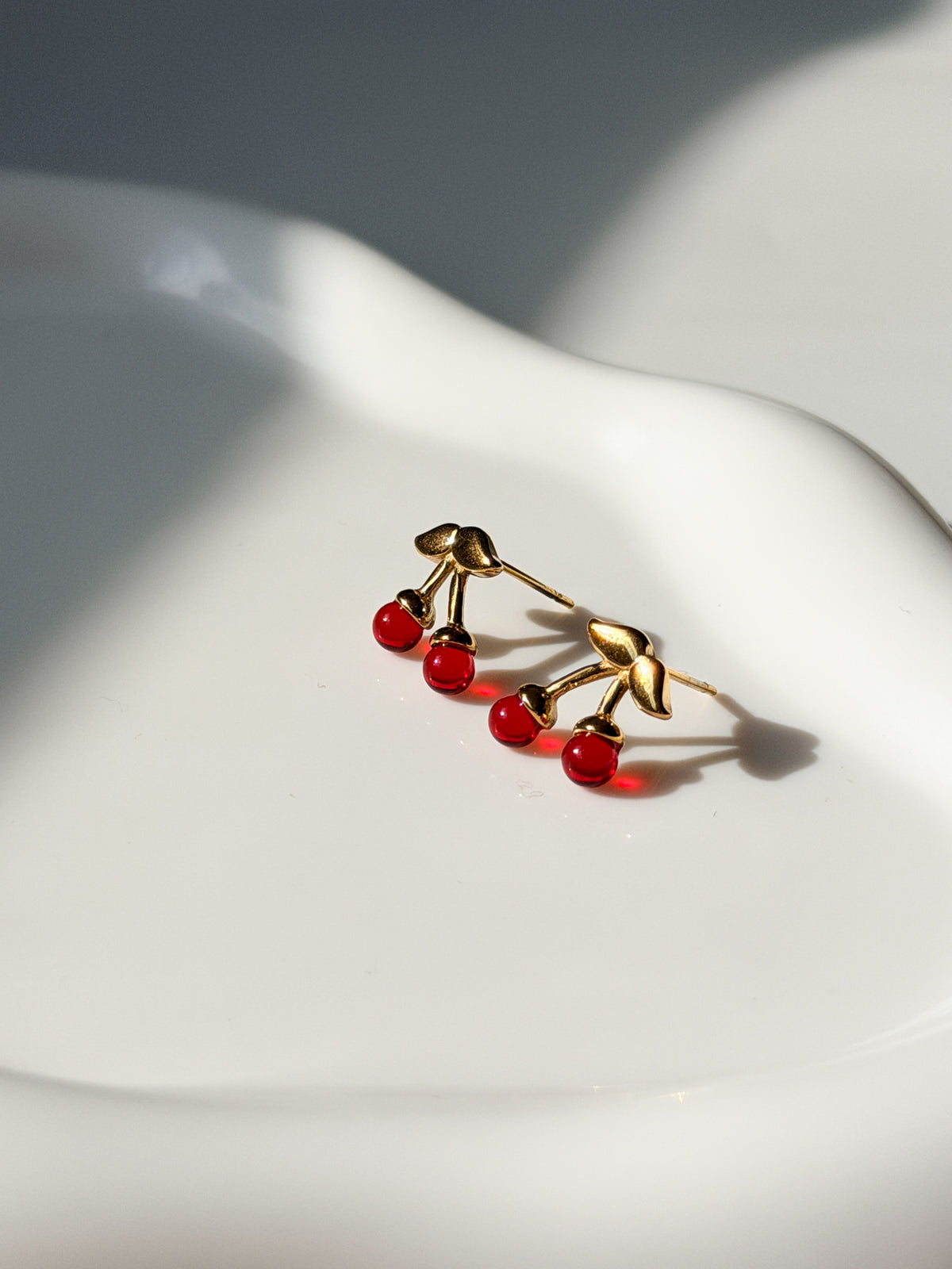 Cherry Charm Stud Earrings