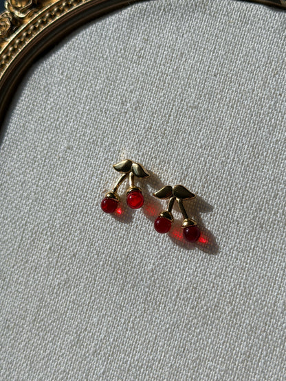Cherry Charm Stud Earrings