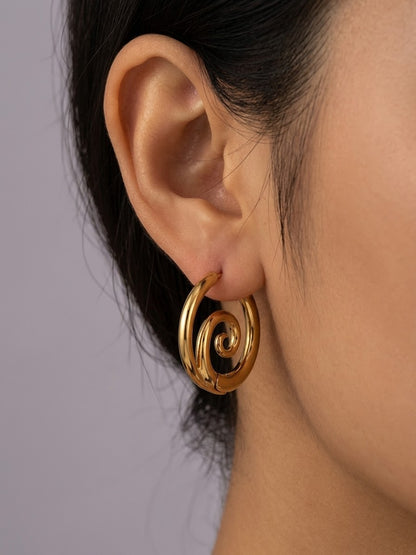 Spiral Swirl Hoop Earrings
